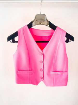Różowa kamizelka z wiskozą