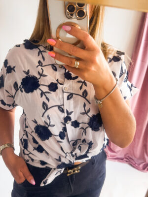 BAWEŁNIANA KOSZULA Z KRÓTKIM RĘKAWEM