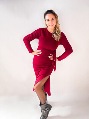 SUKIENKA MIDI Z ROZPORKIEM