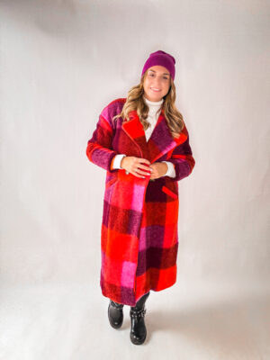 OVERSIZOWY PŁASZCZ W KRATĘ